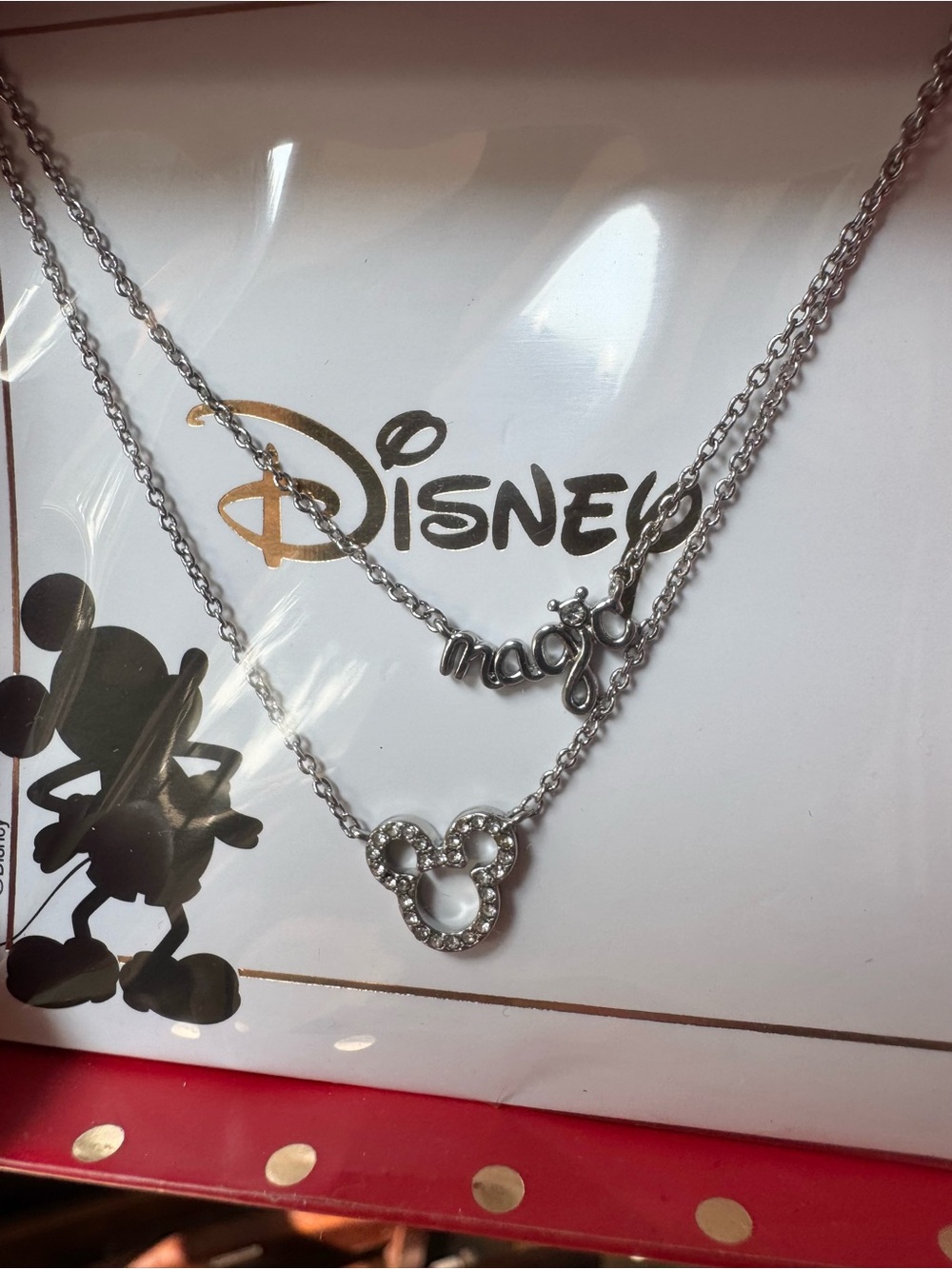 Sparkly Double Strand Mickey Magic Disney Necklace Keep New in Box